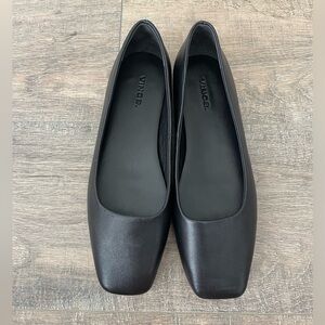 Vince Classic Black Leather Loafers